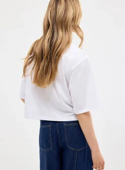 Solid cropped boxy-fit T-shirt
