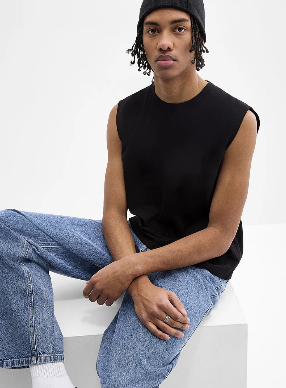 Solid cropped tank