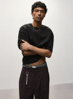 Solid cropped T-shirt