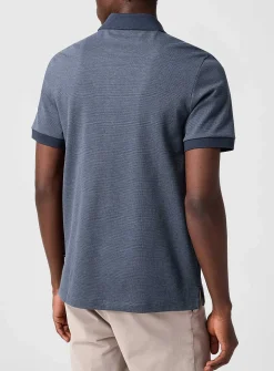 Solid edging textured jacquard polo