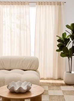 Solid faux-linen curtains