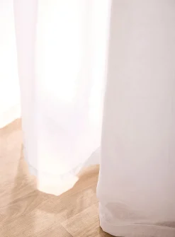 Solid faux-linen sheer curtains