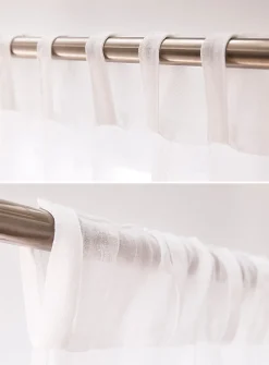 Solid faux-linen sheer curtains