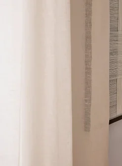 Solid faux-linen sheer curtains