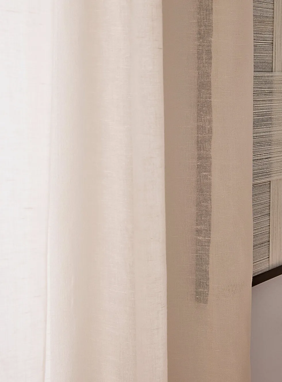Solid faux-linen sheer curtains