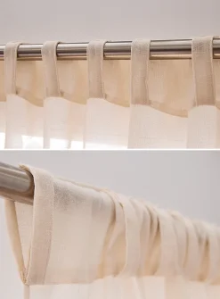 Solid faux-linen sheer curtains