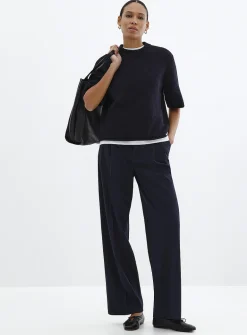 Solid felted boxy-fit sweater