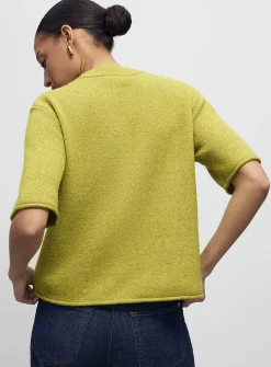 Solid felted boxy-fit sweater