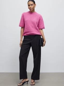 Solid felted boxy-fit sweater