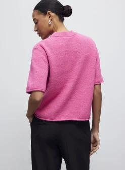 Solid felted boxy-fit sweater