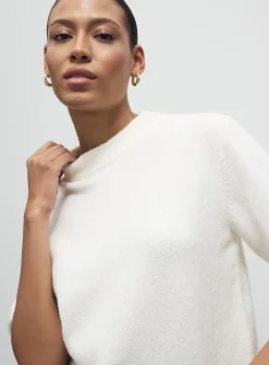 Solid felted boxy-fit sweater