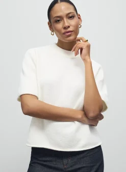 Solid felted boxy-fit sweater