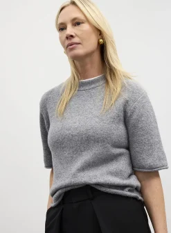 Solid felted boxy-fit sweater