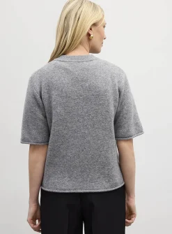Solid felted boxy-fit sweater