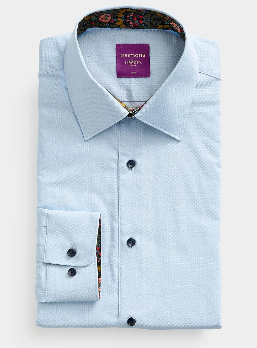 Solid floral-trim shirt