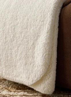 Solid high pile fleece throw