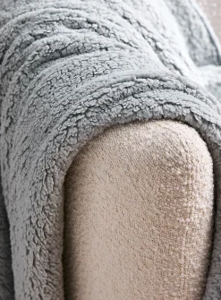 Solid high pile fleece throw
