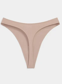 Solid high-cut essential thong
