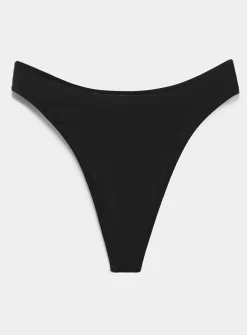 Solid high-cut essential thong