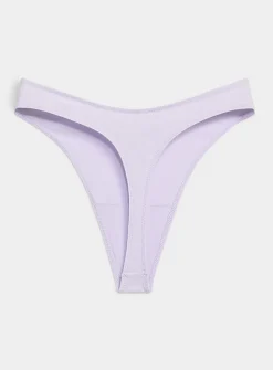 Solid high-cut essential thong