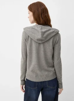 Solid knit soft hooded jacket