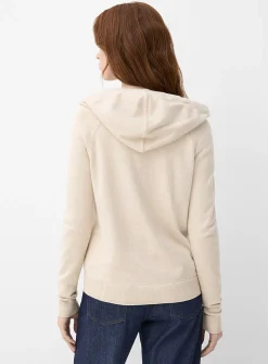 Solid knit soft hooded jacket