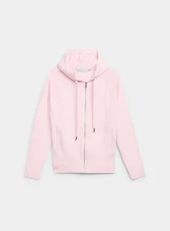 Solid knit soft hooded jacket