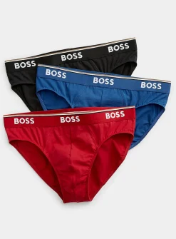Solid logo-waistband briefs