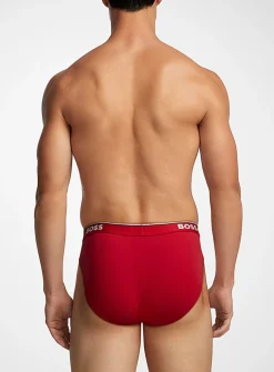 Solid logo-waistband briefs
