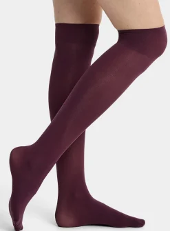 Solid opaque knee-highs