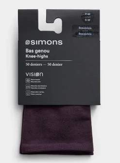 Solid opaque knee-highs