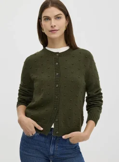 Solid pompom cardigan