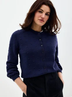 Solid pompom cardigan