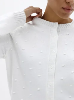Solid pompom cardigan