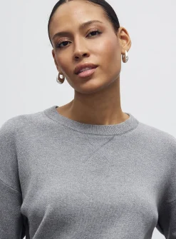 Solid pure cotton boxy-fit sweater
