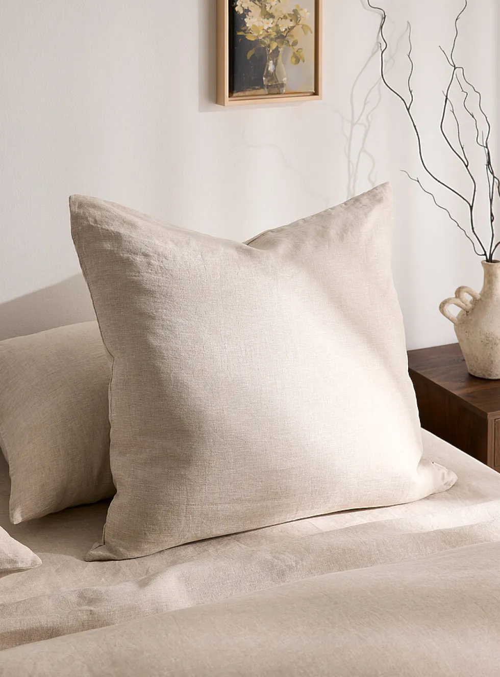 Solid pure linen removable-cover cushion