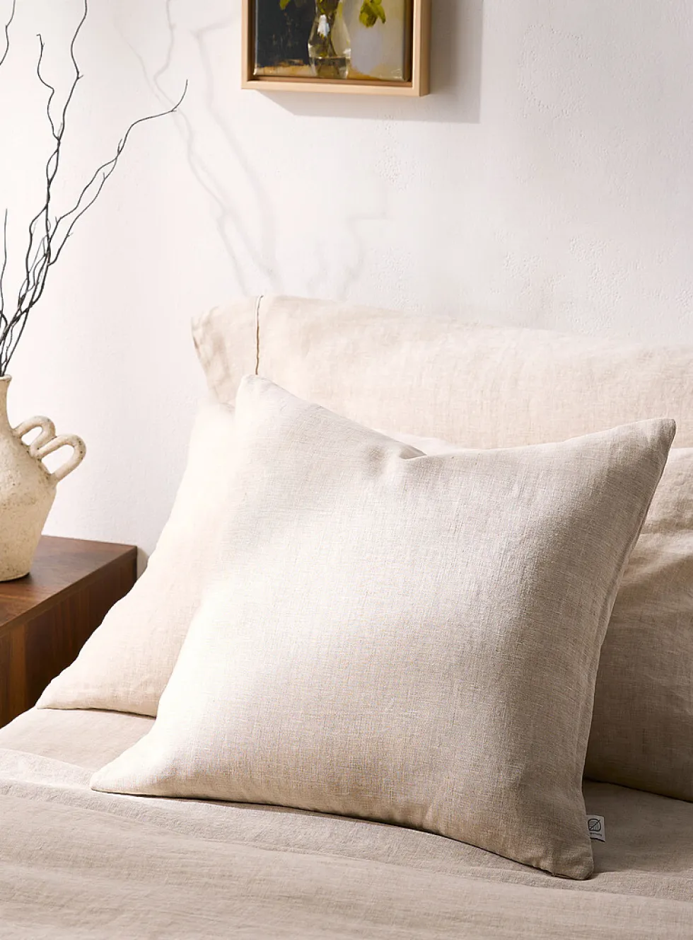 Solid pure linen removable-cover cushion
