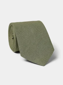 Solid pure linen tie