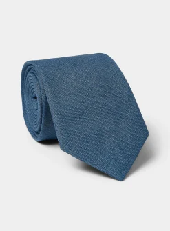 Solid pure linen tie