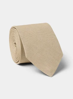 Solid pure linen tie