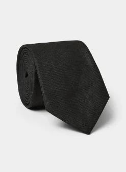 Solid pure linen tie