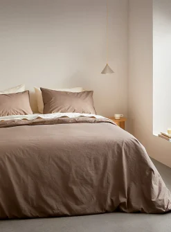 Solid pure organic cotton duvet cover set