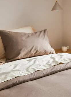 Solid pure organic cotton duvet cover set