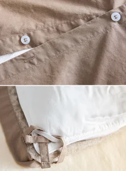 Solid pure organic cotton duvet cover set