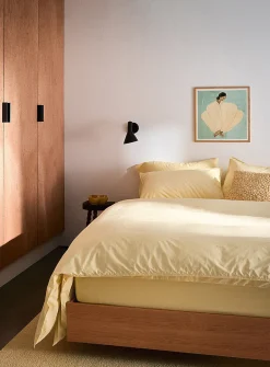 Solid pure organic cotton duvet cover set