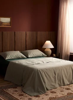 Solid pure organic cotton duvet cover set