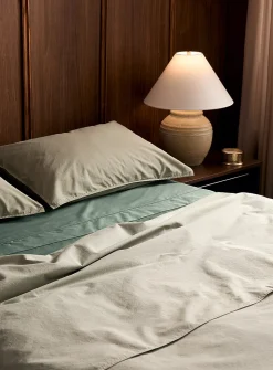 Solid pure organic cotton duvet cover set