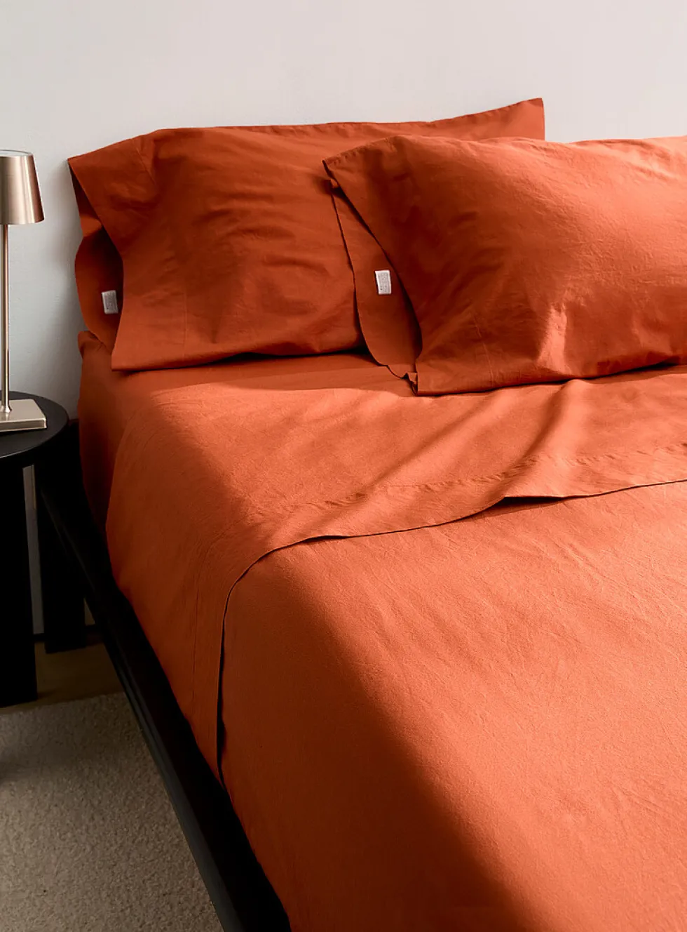 Solid pure organic cotton sheet set