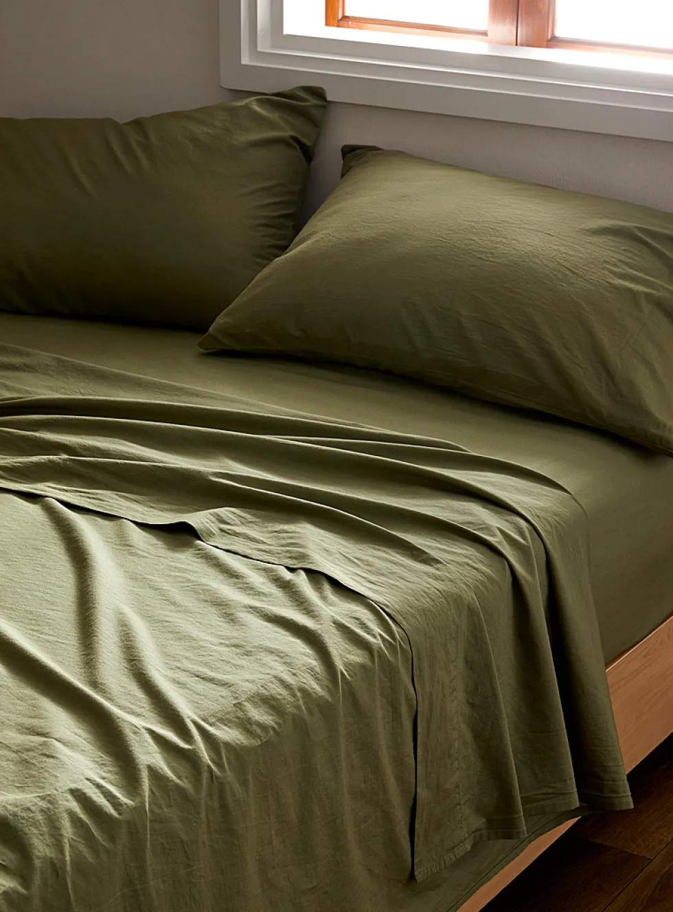 Solid pure organic cotton sheet set