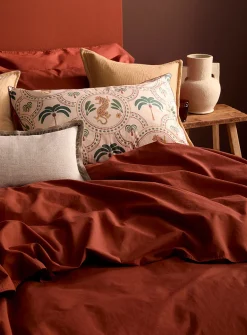 Solid pure organic cotton duvet cover set